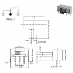 slide switch 6x13x6mm SK12F14 